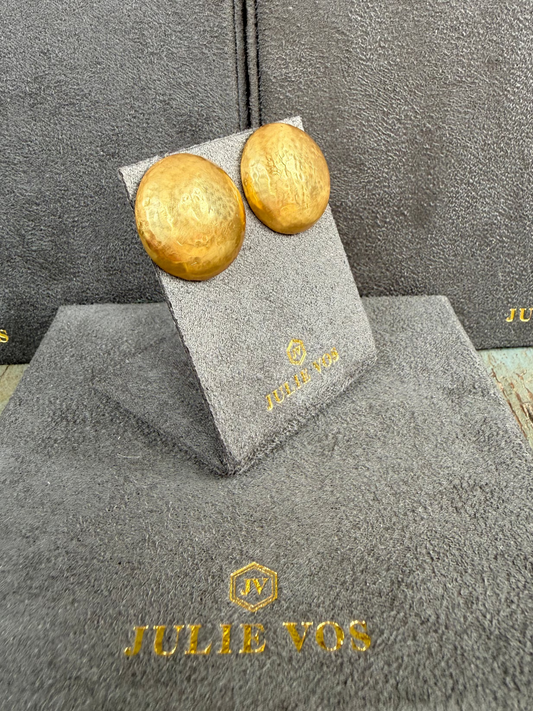 JULIE VOS Flat Gold Circle Stud