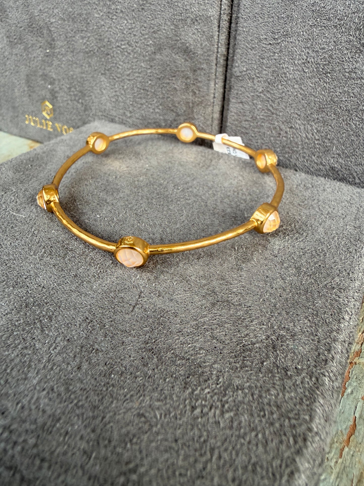 JULIE VOS Gold with Gem Accent Bangle