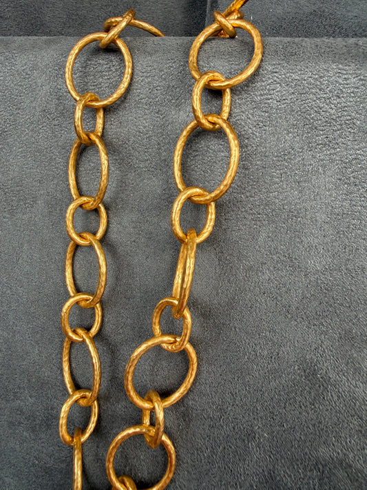 JULIE VOS Large Ring Linked Gold Necklace