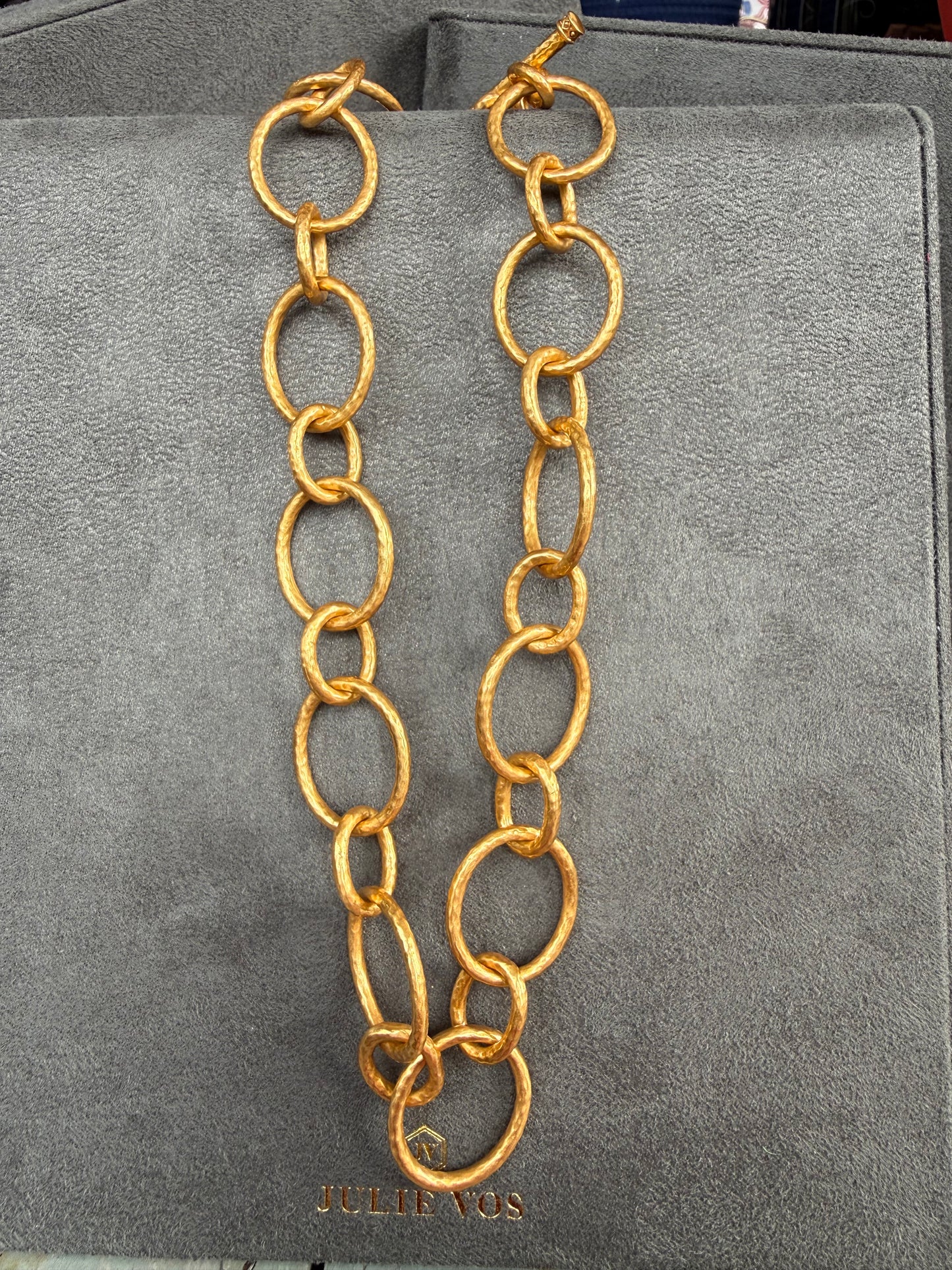 JULIE VOS Large Ring Linked Gold Necklace