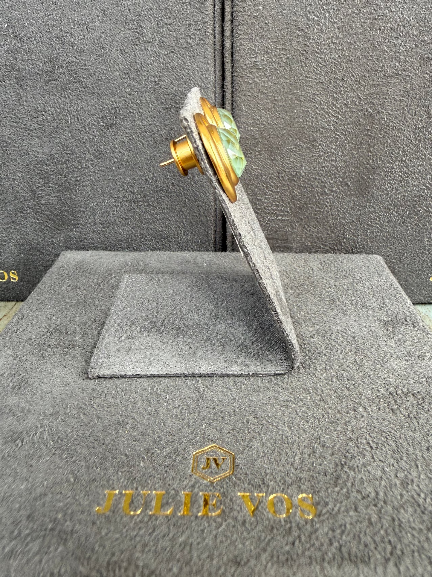 JULIE VOS Gold Gem Stud Earring