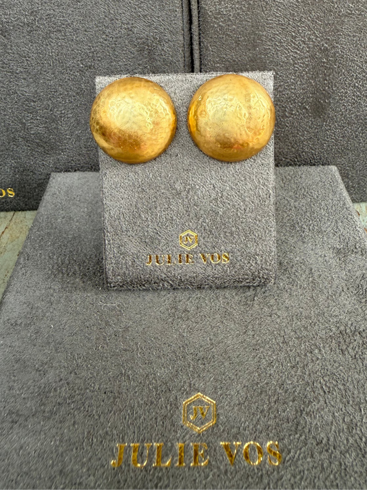 JULIE VOS Flat Gold Circle Stud