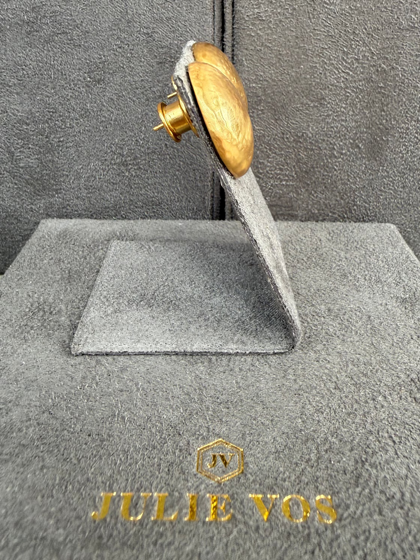 JULIE VOS Flat Gold Circle Stud