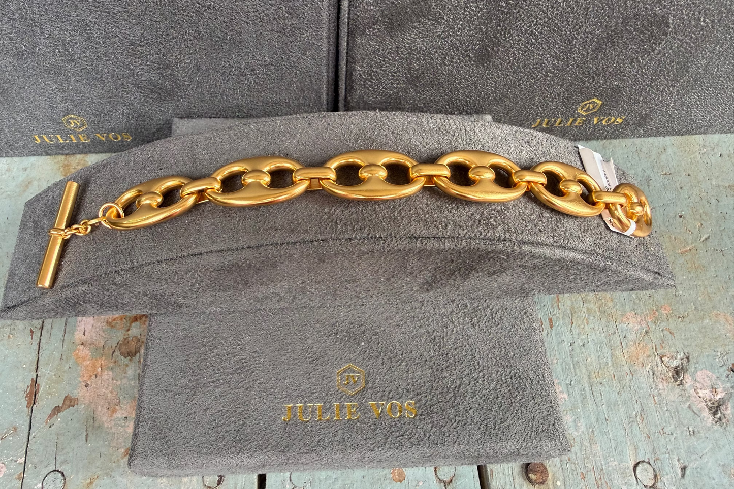JULIE VOS Gold Link Bracelet