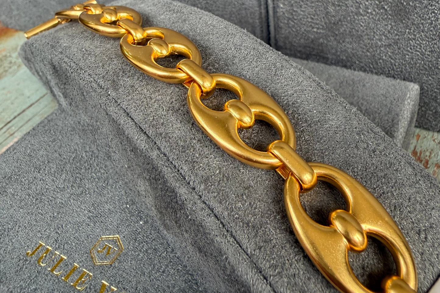 JULIE VOS Gold Link Bracelet