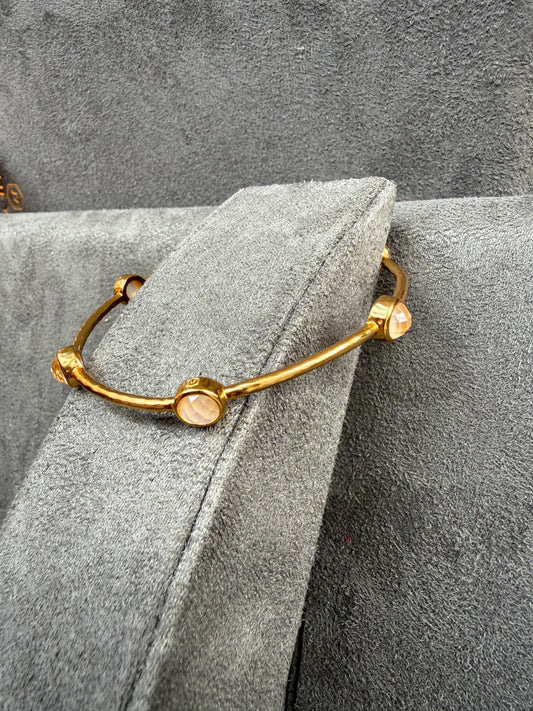 JULIE VOS Gold with Gem Accent Bangle