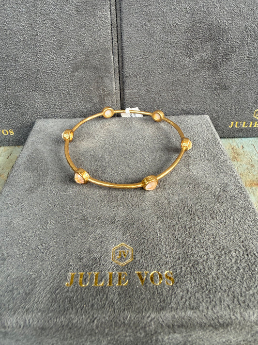 JULIE VOS Gold with Gem Accent Bangle