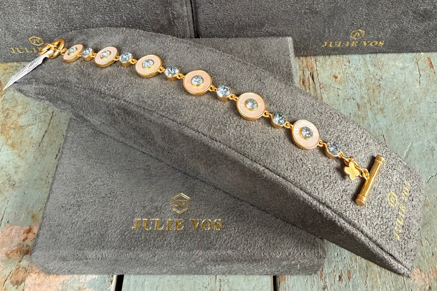 JULIE VOS Gold with Gem accent Bracelet