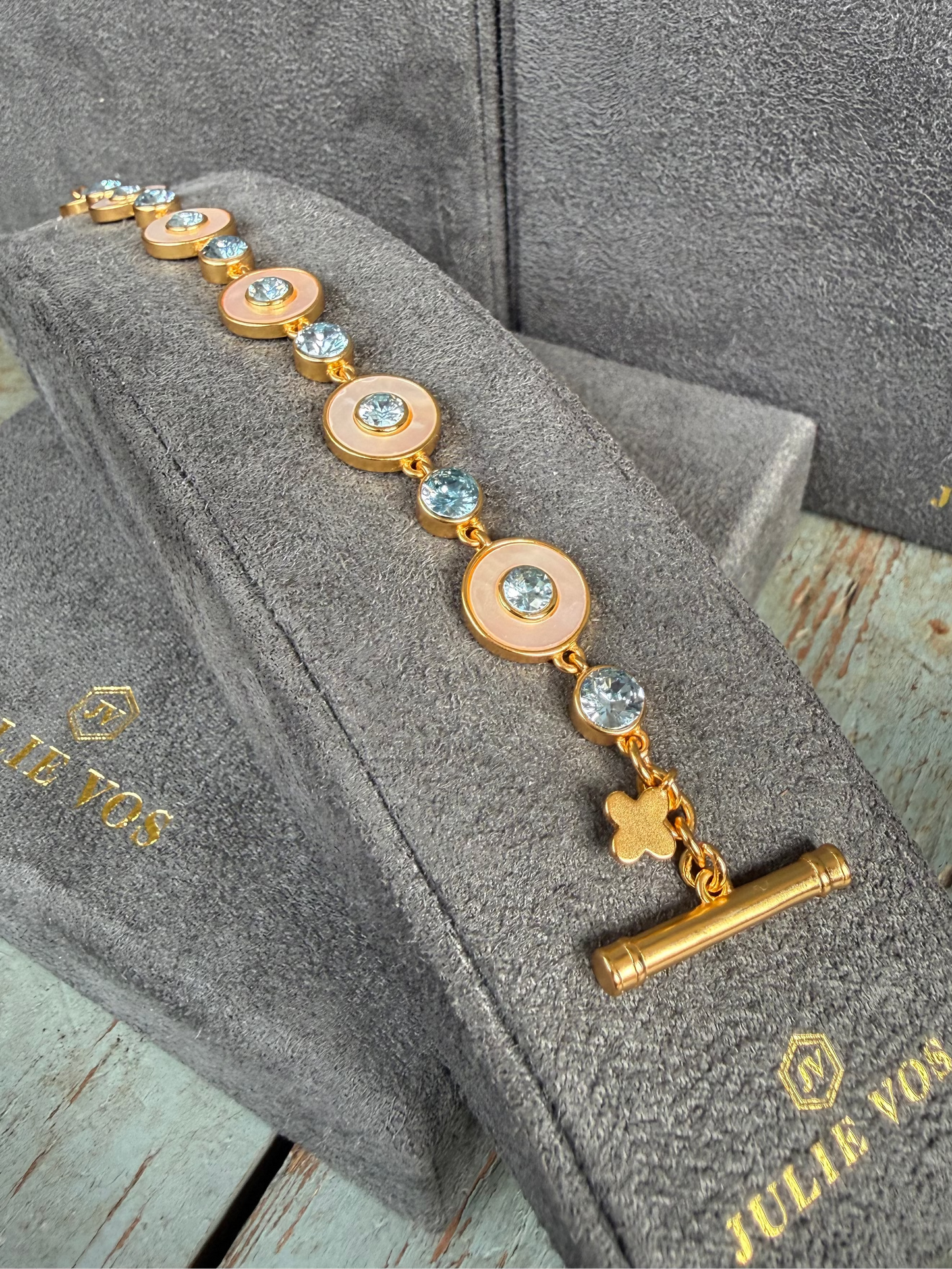 JULIE VOS Gold with Gem accent Bracelet