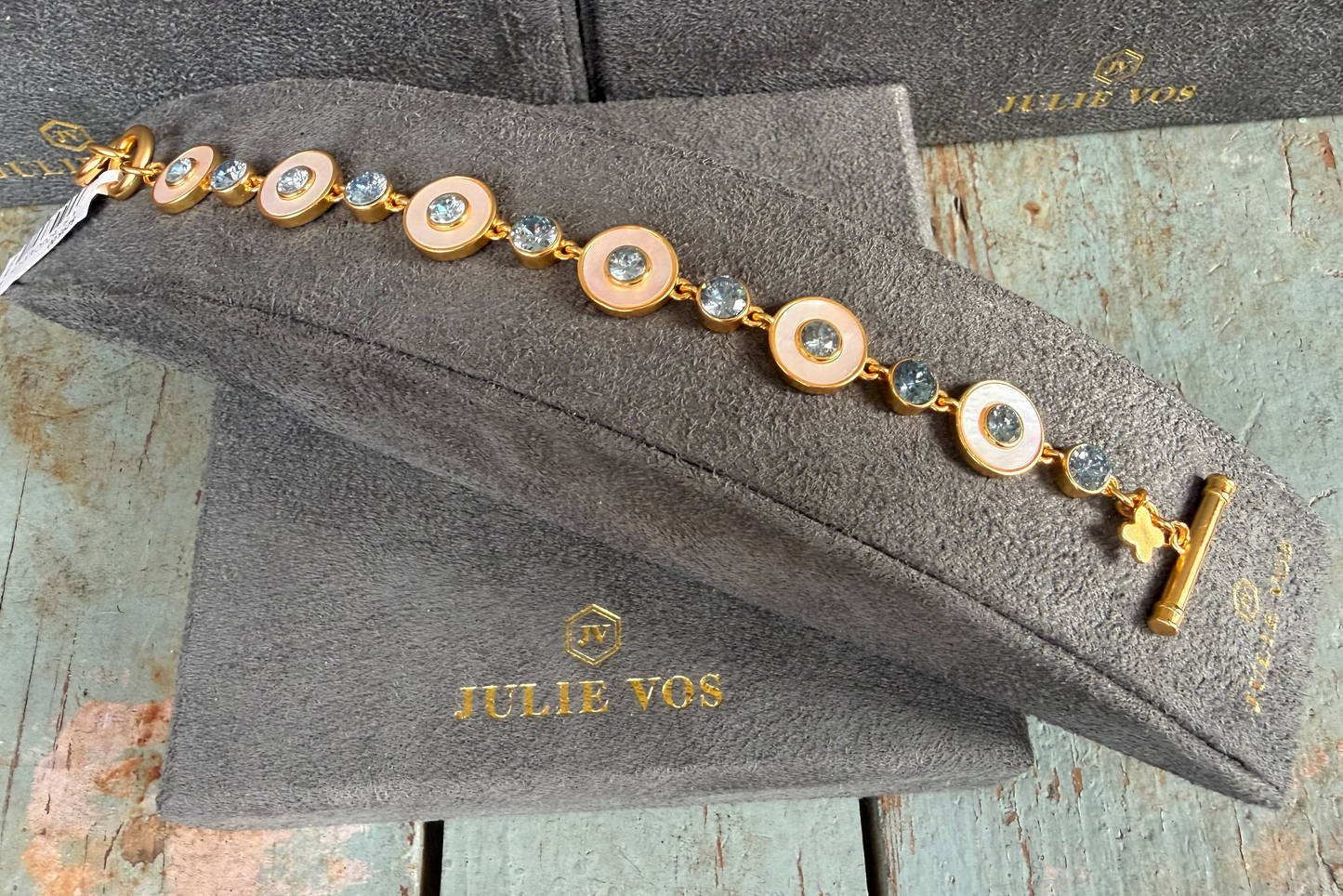 JULIE VOS Gold with Gem accent Bracelet