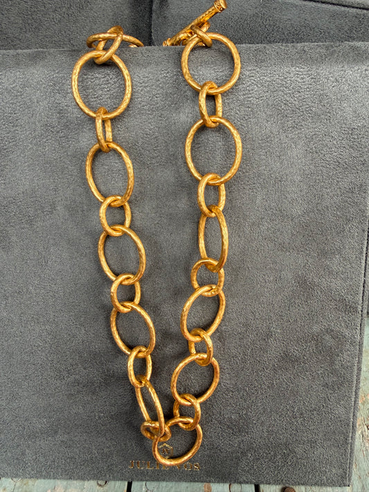 JULIE VOS Large Ring Linked Gold Necklace