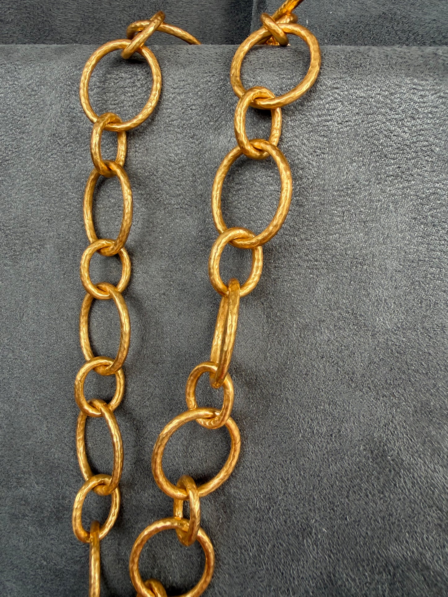 JULIE VOS Large Ring Linked Gold Necklace
