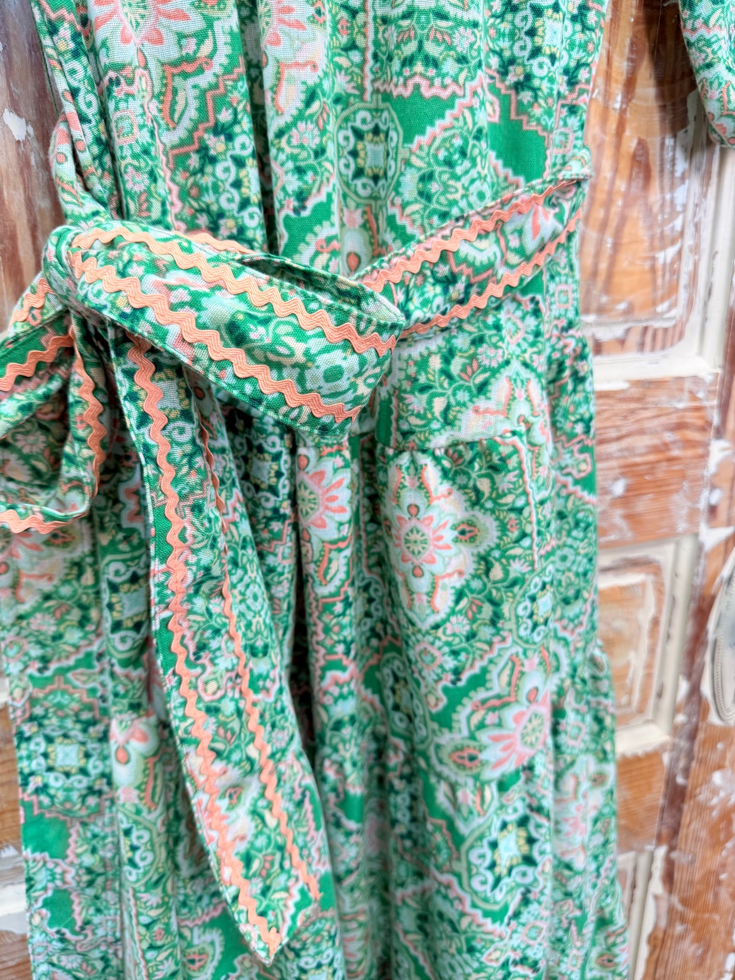 UNCLE FRANK Green Coral Maxi Dress