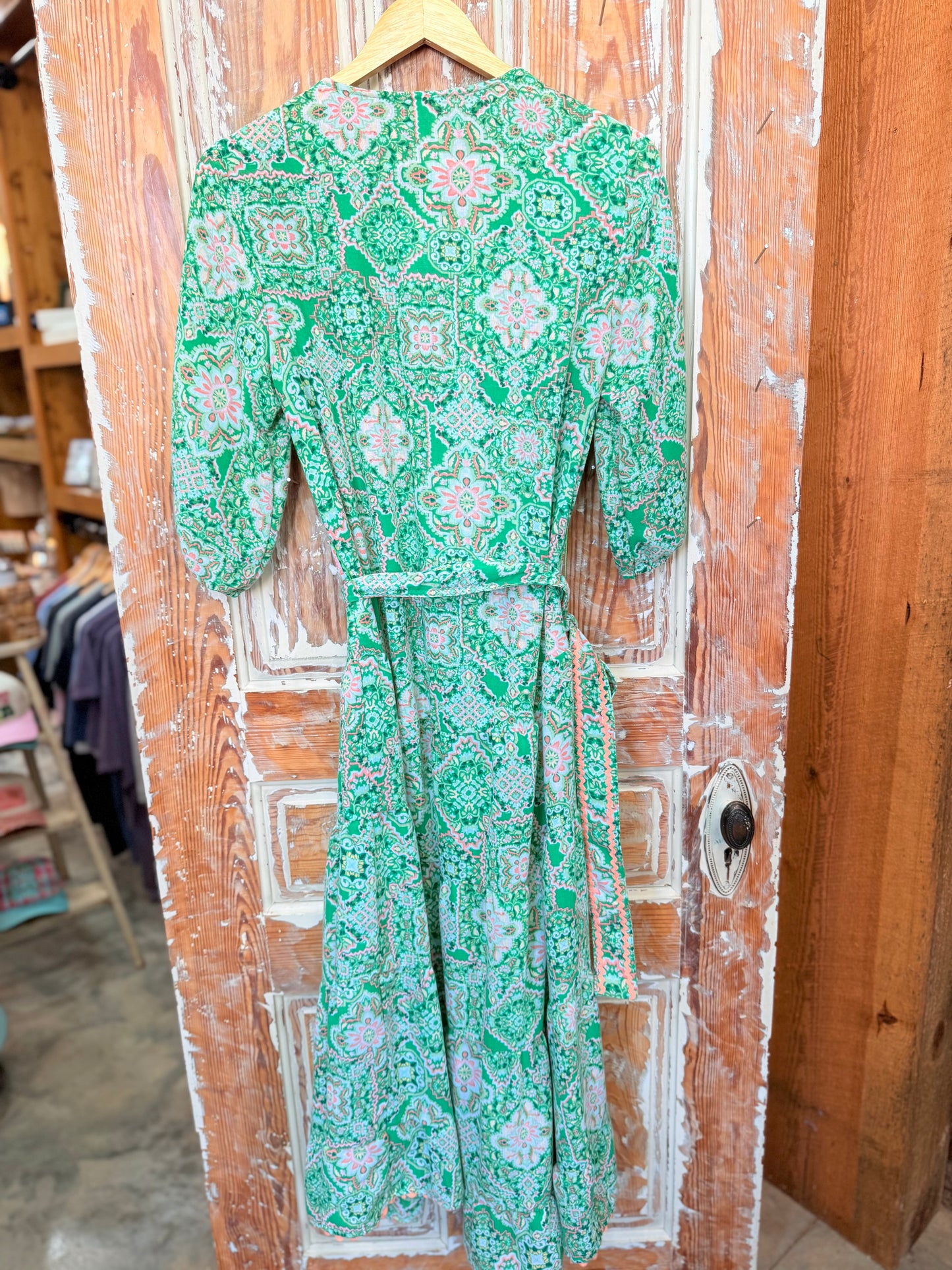 UNCLE FRANK Green Coral Maxi Dress