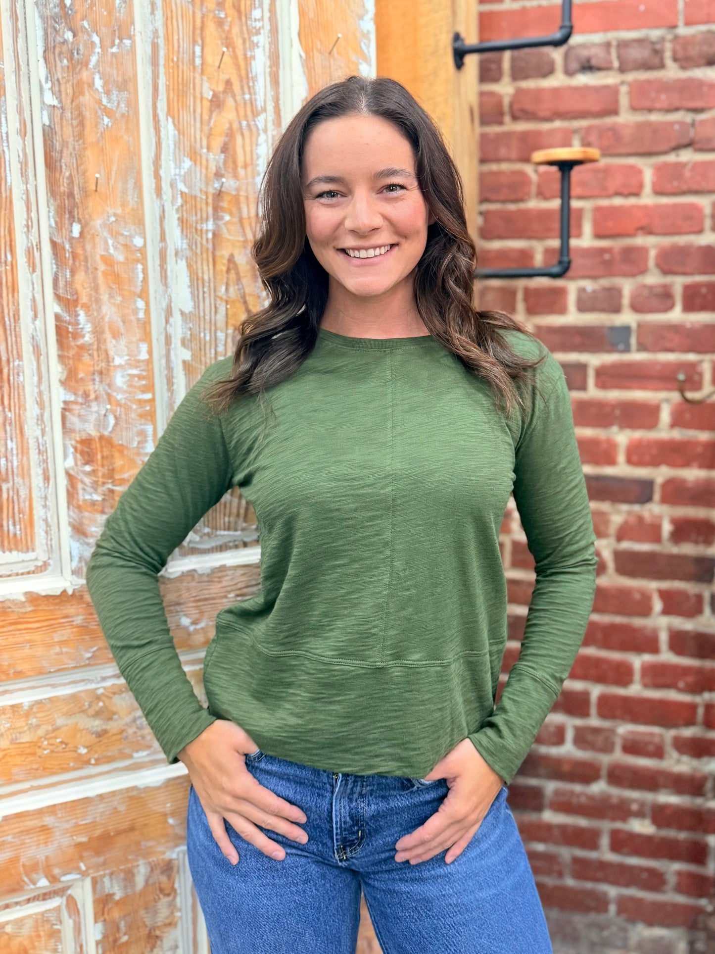 ERIN GRAY Celia Tee Forest Long Sleeve